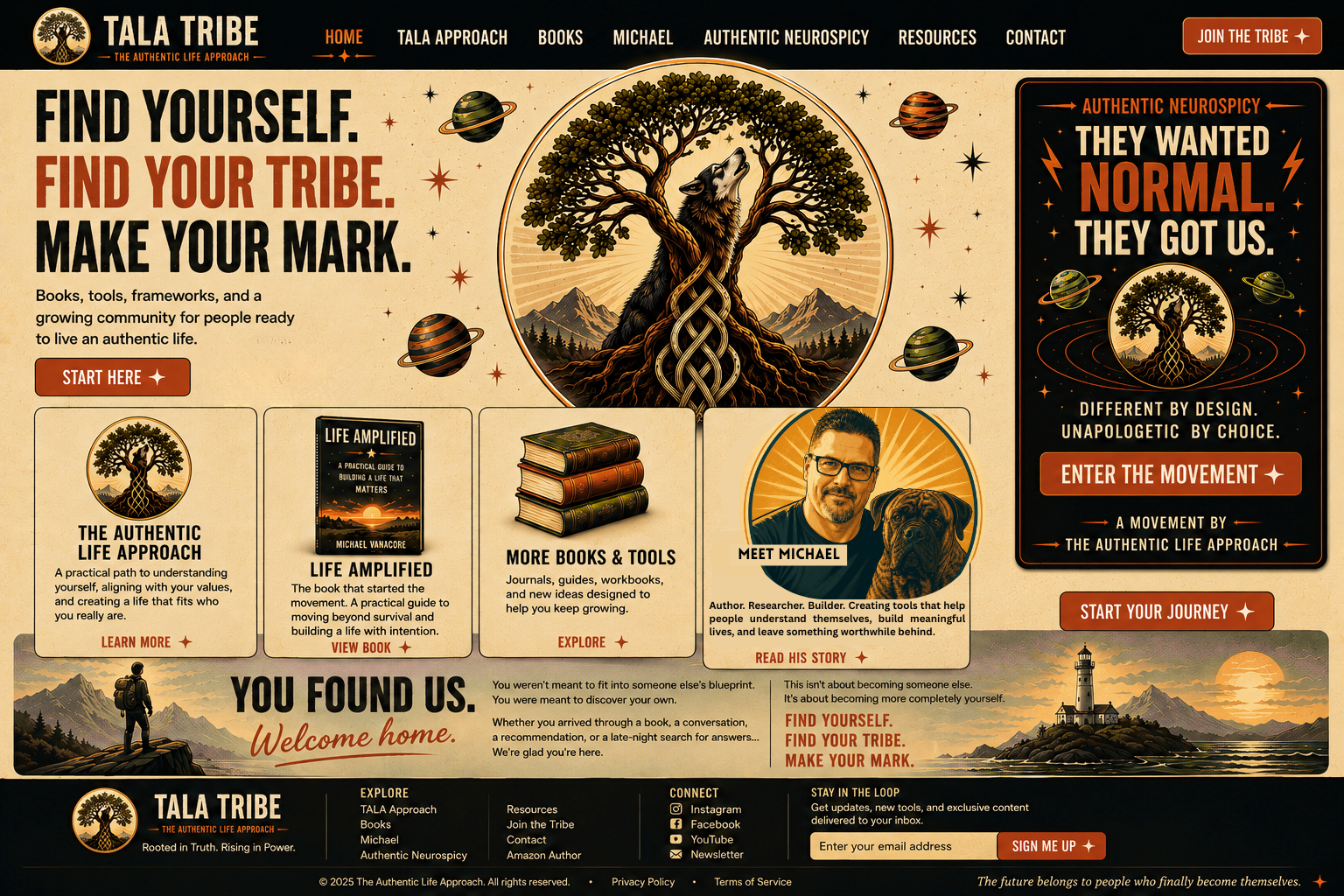 TALA Tribe illustrated homepage